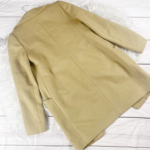 Aritzia Wilfred Cocoon Coat in Tan Mid Length Funnel Neck Wool Blend Size Small - Picture 8 of 9